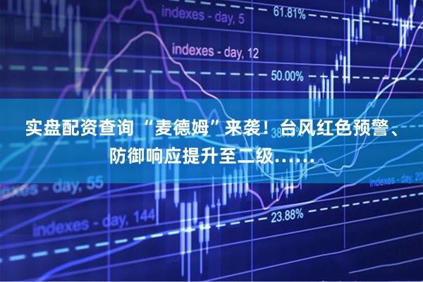 实盘配资查询 “麦德姆”来袭！台风红色预警、防御响应提升至二级……
